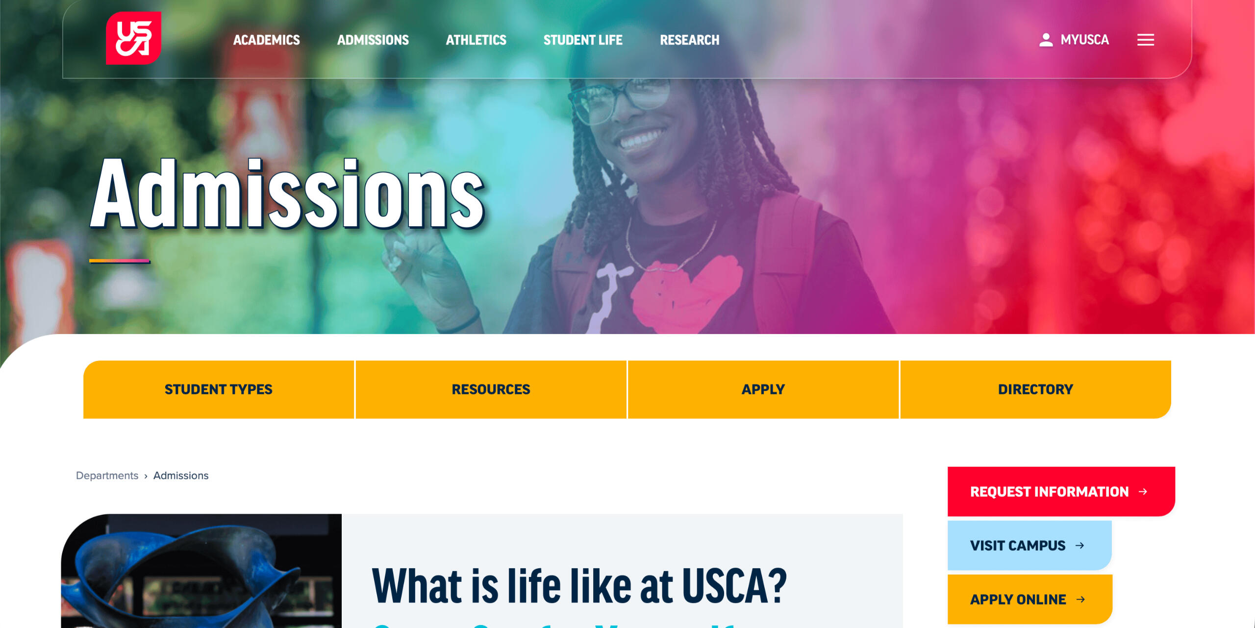 USCA Website Screenshot